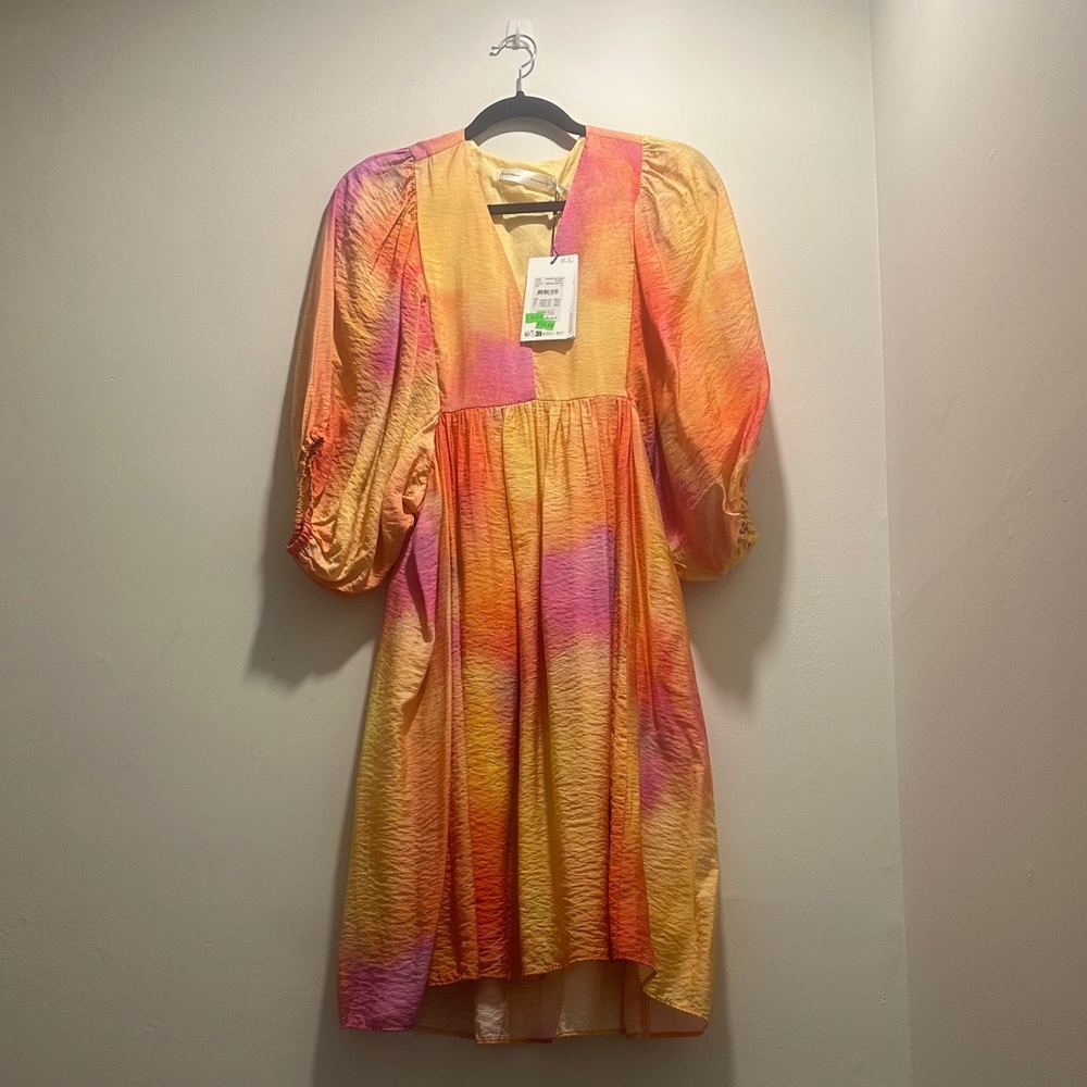 Tedra Short Dress in Sky Lights Print